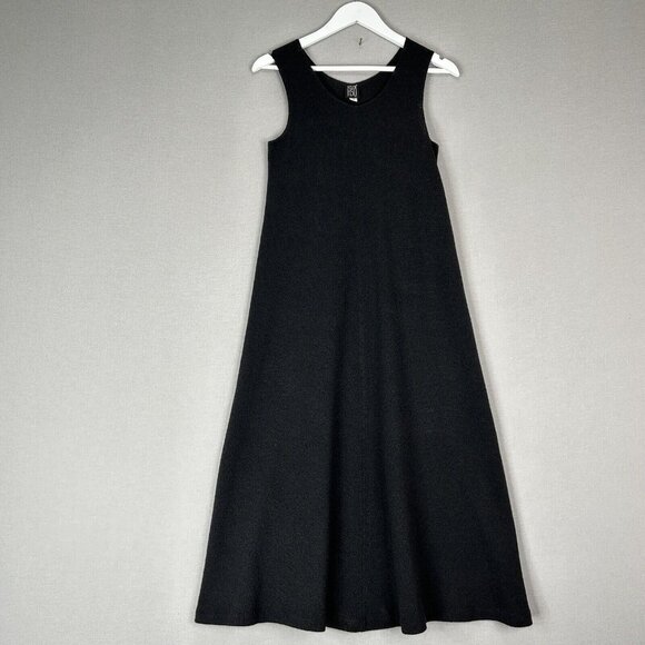 Helen HSU Dresses & Skirts - VTG Helen HSU Womens Dress Small Black Knit Midi Sweater Lagenlook Modest Travel